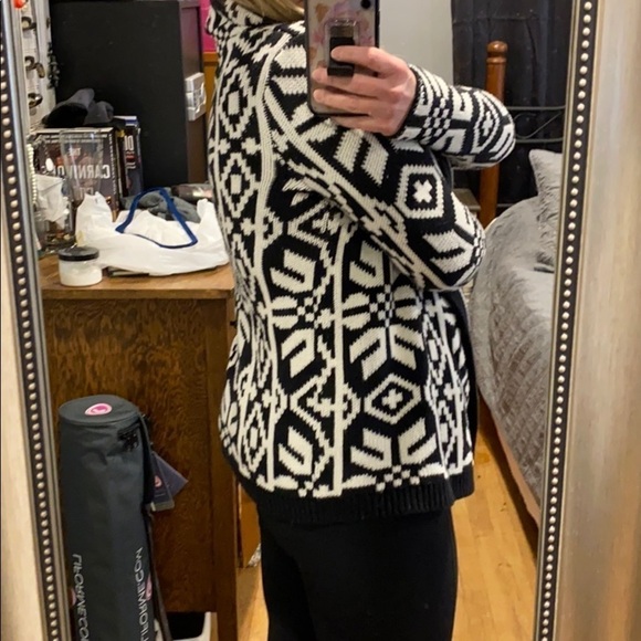 Oversized Chunky Sweater Jacket Shacket Tribal - Picture 10 of 14